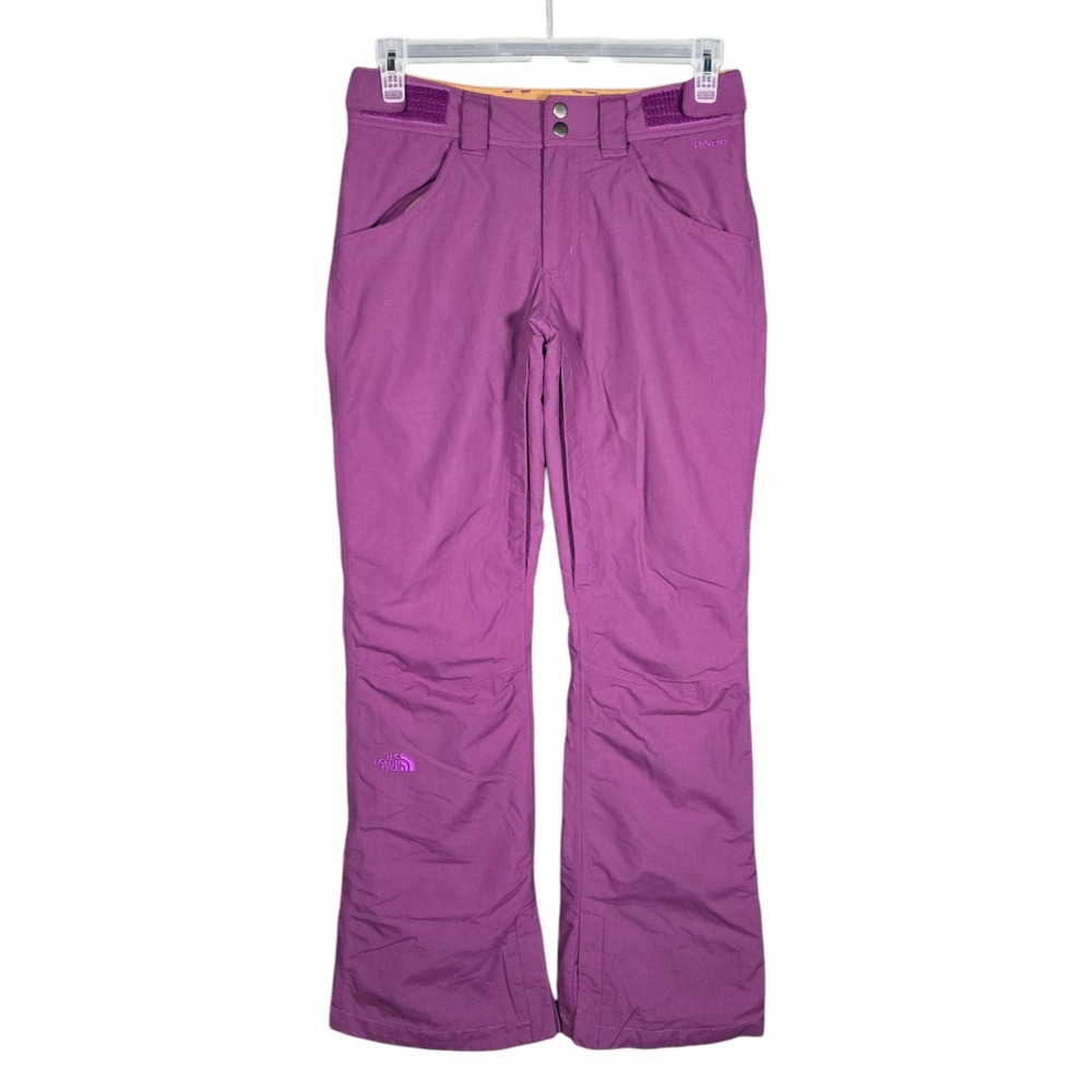 The North Face HyVent Snow Pants Women's Small Purple Insulated Zippered Pockets